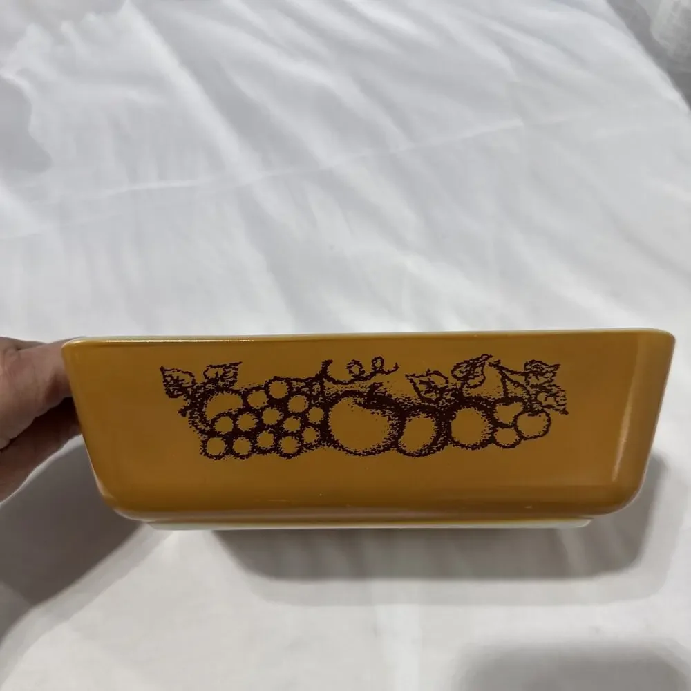 Vintage 70s Pyrex Old Orchard Ovenware 1.5 QT 503 Refrigerator Dish No Lid